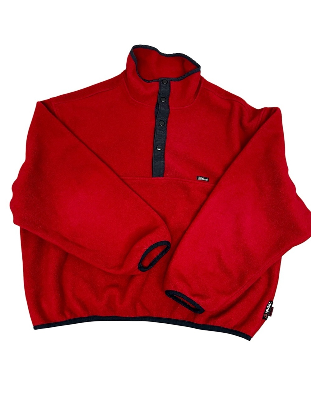 Vintage Woolrich Polartec Fleece Red Snap T Pullover Sweater Men’s Size XL